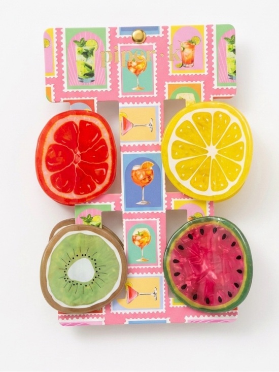 piper k Accessories - NWT 🍉🍋🥝🍊 Piper K Fruit Themed Hair Claw Clips Set of 4
